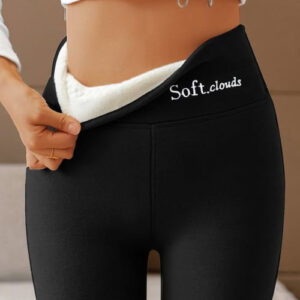 Lässige warme Winterhose in einfarbigem Design