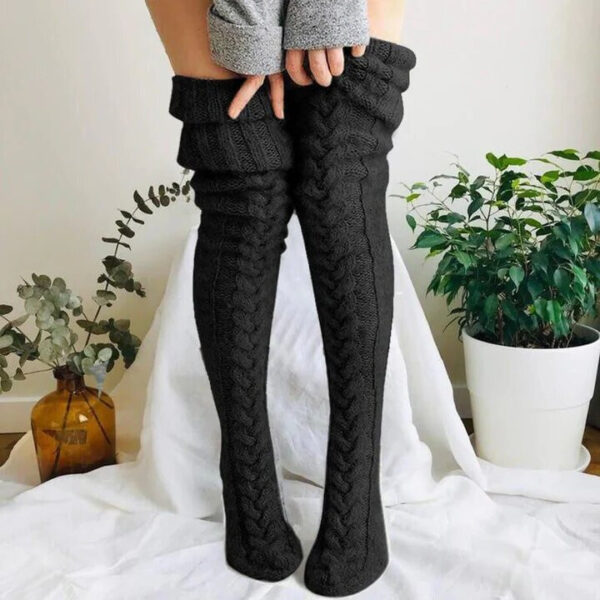 Warme gestrickte Overknee-Socken – Bild 7