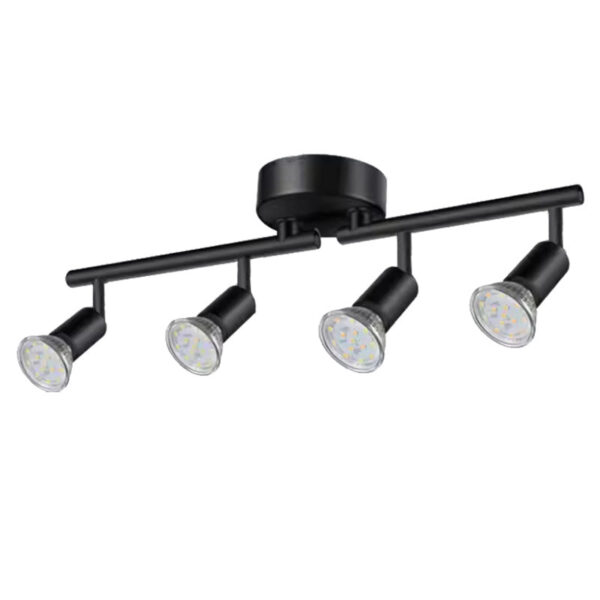 LED-Deckenstrahler 360° drehbar – Modernes Schienensystem, GU10, 1-6 Spots, Schwarz / Silbergrau, minimalistisch – Bild 14