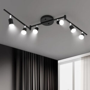 LED-Deckenstrahler 360° drehbar – Modernes Schienensystem, GU10, 1-6 Spots, Schwarz / Silbergrau, minimalistisch