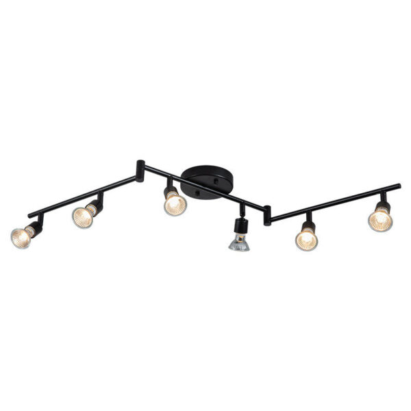 LED-Deckenstrahler 360° drehbar – Modernes Schienensystem, GU10, 1-6 Spots, Schwarz / Silbergrau, minimalistisch – Bild 15