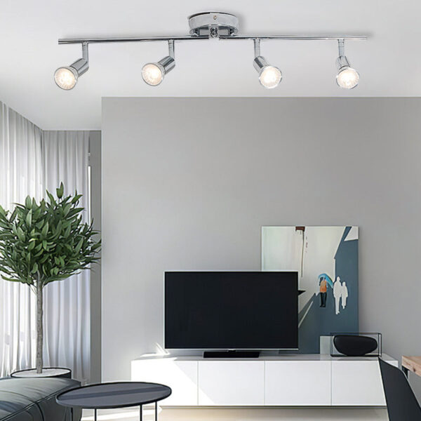 LED-Deckenstrahler 360° drehbar – Modernes Schienensystem, GU10, 1-6 Spots, Schwarz / Silbergrau, minimalistisch – Bild 6