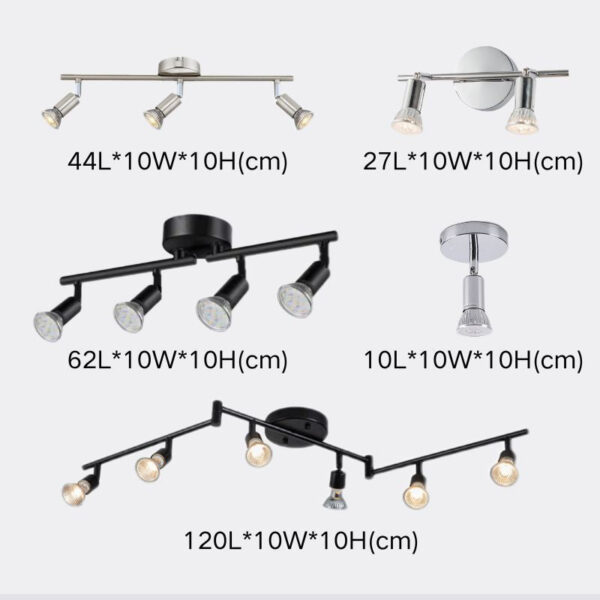 LED-Deckenstrahler 360° drehbar – Modernes Schienensystem, GU10, 1-6 Spots, Schwarz / Silbergrau, minimalistisch – Bild 16