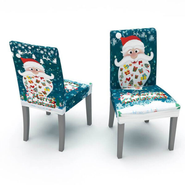 Staubgeschützte Weihnachtsdekoration Stuhlhussen&Rechteckige Tischdecke – Bild 7