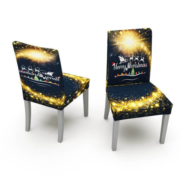 Staubgeschützte Weihnachtsdekoration Stuhlhussen&Rechteckige Tischdecke – Bild 5