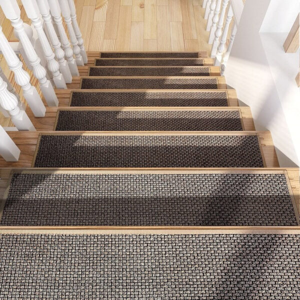 Leinen gewebt Non-Slip Treppenstufen Teppich 30 x 8 Zoll – Bild 2