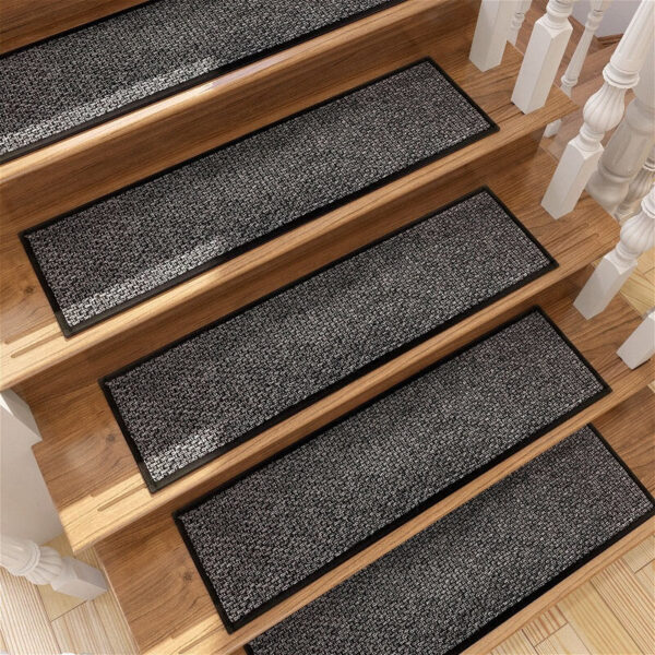 Leinen gewebt Non-Slip Treppenstufen Teppich 30 x 8 Zoll – Bild 3