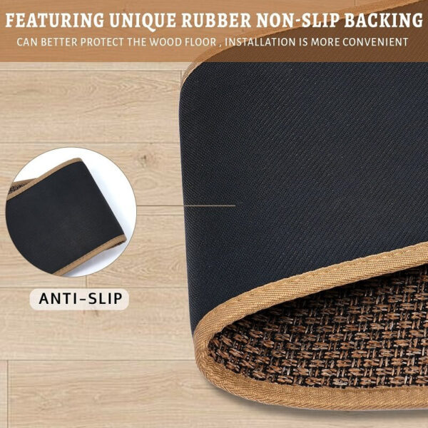 Leinen gewebt Non-Slip Treppenstufen Teppich 30 x 8 Zoll – Bild 5