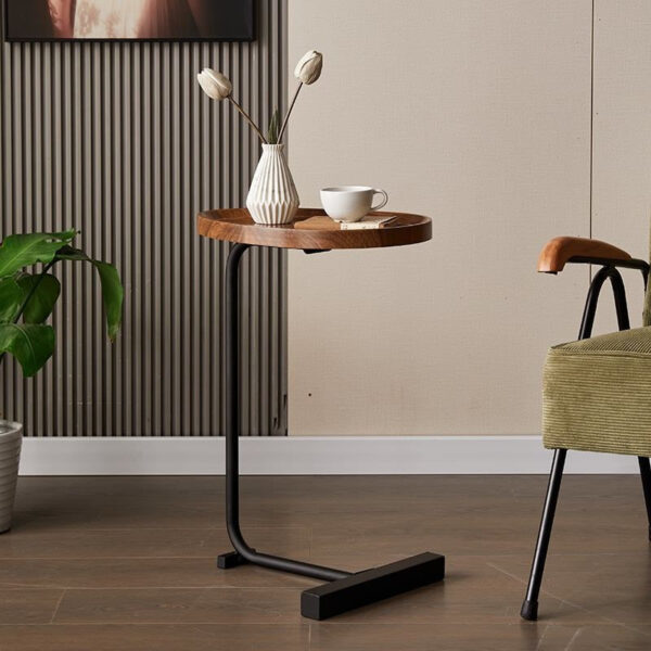 Walnut C Shaped Small Side Table – Bild 4