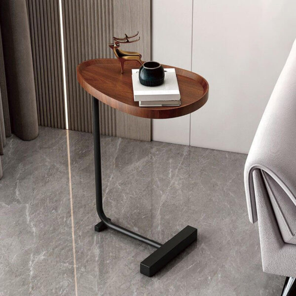 Walnut C Shaped Small Side Table – Bild 2