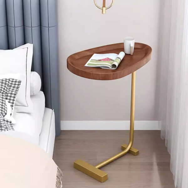 Walnut C Shaped Small Side Table – Bild 5