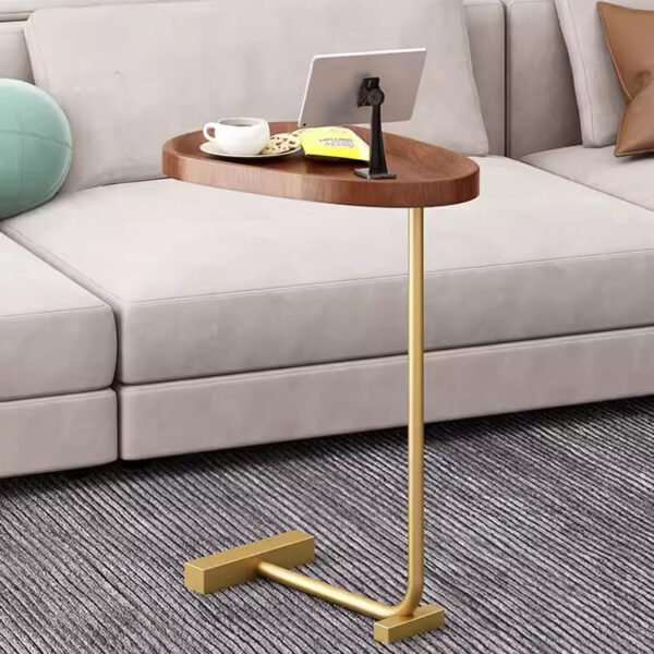 Walnut C Shaped Small Side Table – Bild 6