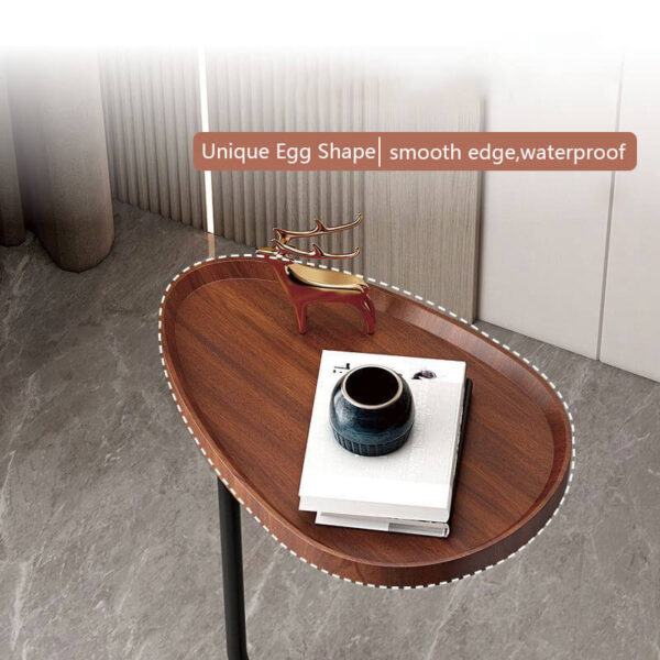 Walnut C Shaped Small Side Table – Bild 3