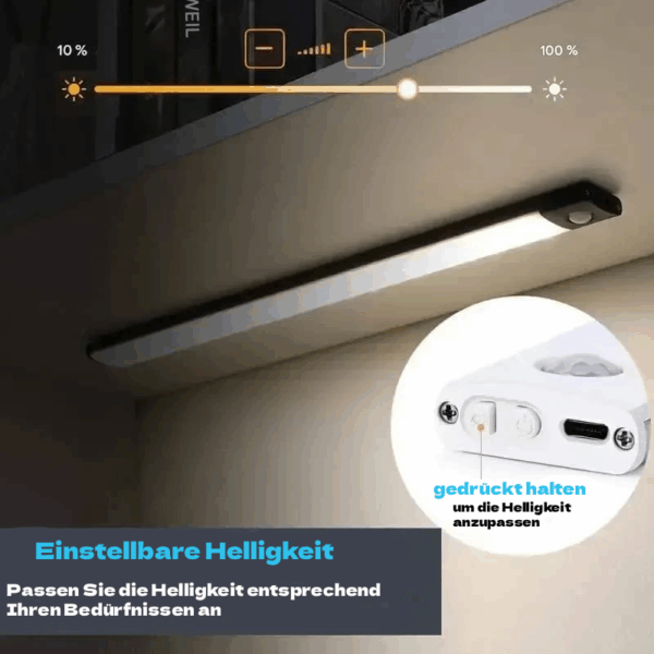 LED-Unterbauleuchte / Schranklicht mit PIR-Sensor – kabellos, USB wiederaufladbar & dimmbar – Bild 5