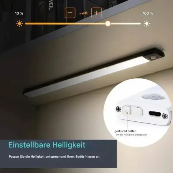 Bunics LED-Unterbauleuchte / Schranklicht mit PIR-Sensor – kabellos, USB wiederaufladbar & dimmbar – Bild 6
