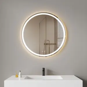 Smart LED Backlit Round Mirror with Touch Switch & Anti-Fog