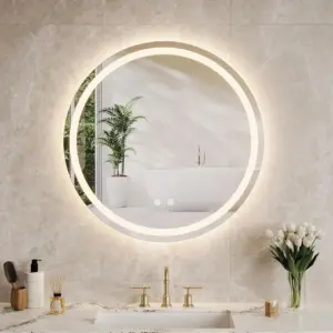 Alternative view of Smart LED Backlit Round Mirror with Touch Switch & Anti-Fog