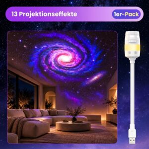 2-in-1 Sternenhimmel Projektor LED Nachtlicht