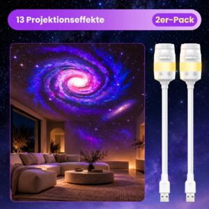 2-in-1 Sternenhimmel Projektor LED Nachtlicht – Bild 3