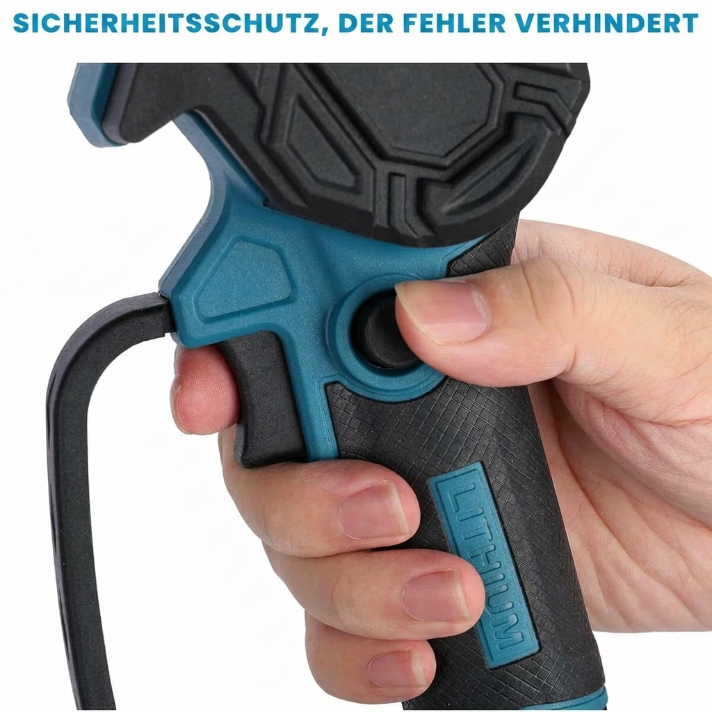 Kabellose Mini-Kettensäge mit 2 Akkus – Bild 5