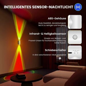 LED Nachtlicht mit Bewegungsmelder – Kabellos, Magnetisch & RGB – Bild 3